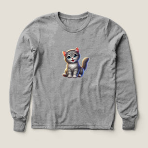 Cute Kitten Kids Long Sleev Shirt T