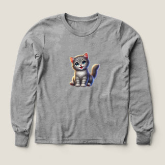 Cute Kitten Kids Long Sleev Shirt T Shirt