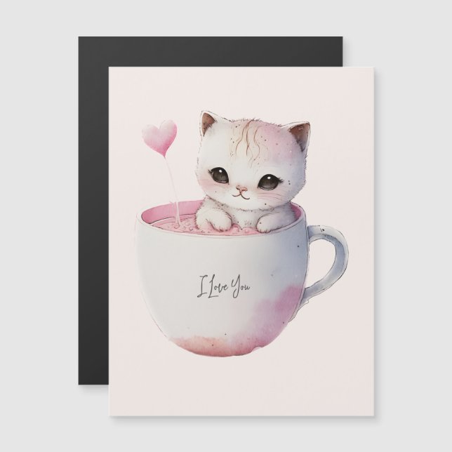 Cute Kitten med Balloon Heart (Fram/baksida)