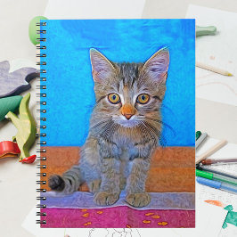 Cute kitten med stor öga anteckningsbok