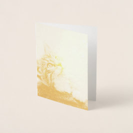 Cute Kitten med utdragen Tass Folierat Kort