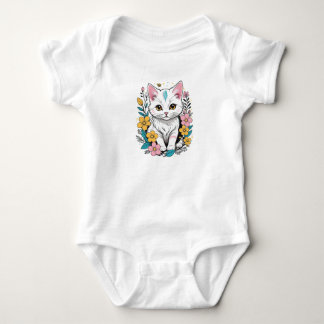 Cute Kitten med vår blommor T Shirt