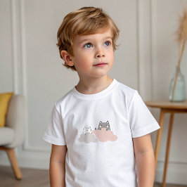 Cute Kitten Modern Mönster Baby Shower T Shirt