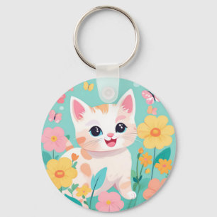 Cute Kitten Nyckelring