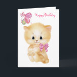 Cute Kitten och ballonger - Grattis på födelsedage Kort<br><div class="desc">Kite Kitten och ballonger. Du kan ändra text inuti och skicka ditt personliga meddelande så att det blir mer speciellt.</div>