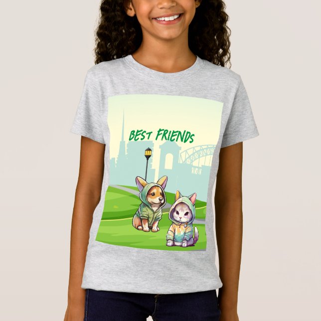 Cute Kitten och Best Friend T Shirt (Framsida)