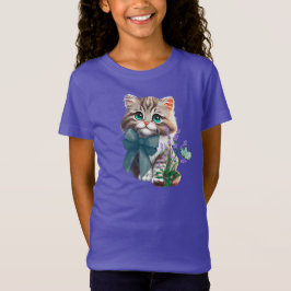 Cute Kitten och Butterfly T Shirt
