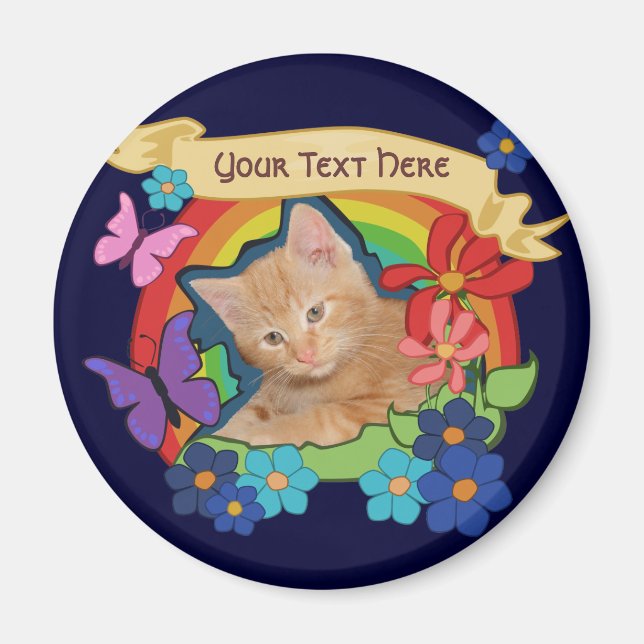 Cute Kitten och Scrollsar Magnet (Framsidan)