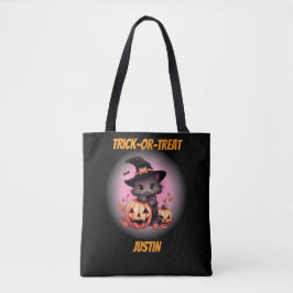 Cute Kitten Personlig Halloween Tygkasse