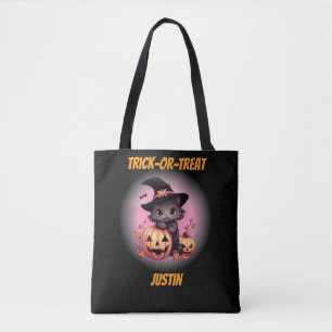 Cute Kitten Personlig Halloween Tygkasse