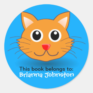 Cute Kitten Personlig Namn-etikett Runt Klistermärke
