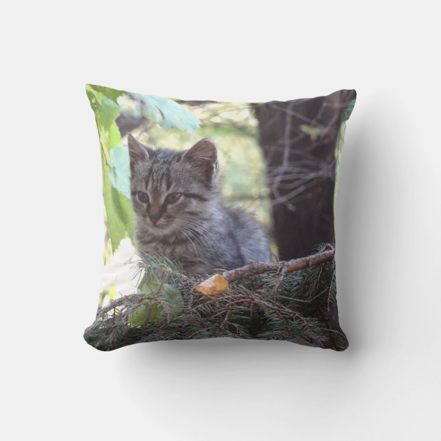 Cute Kitten Photo Throw Cushion Utomhuskudde (Framsida)