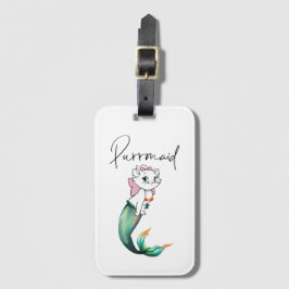 Cute Kitten Purrmaid - Roligt Sjöjungfru Cat Desig Bagagebricka