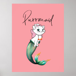 Cute Kitten Purrmaid - Roligt Sjöjungfru Cat Desig Poster