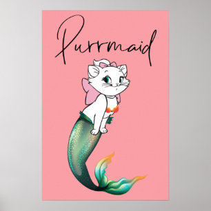 Cute Kitten Purrmaid - Roligt Sjöjungfru Cat Desig Poster