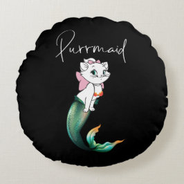 Cute Kitten Purrmaid - Roligt Sjöjungfru Cat Desig Rund Kudde