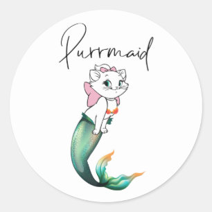 Cute Kitten Purrmaid - Roligt Sjöjungfru Cat Desig Runt Klistermärke