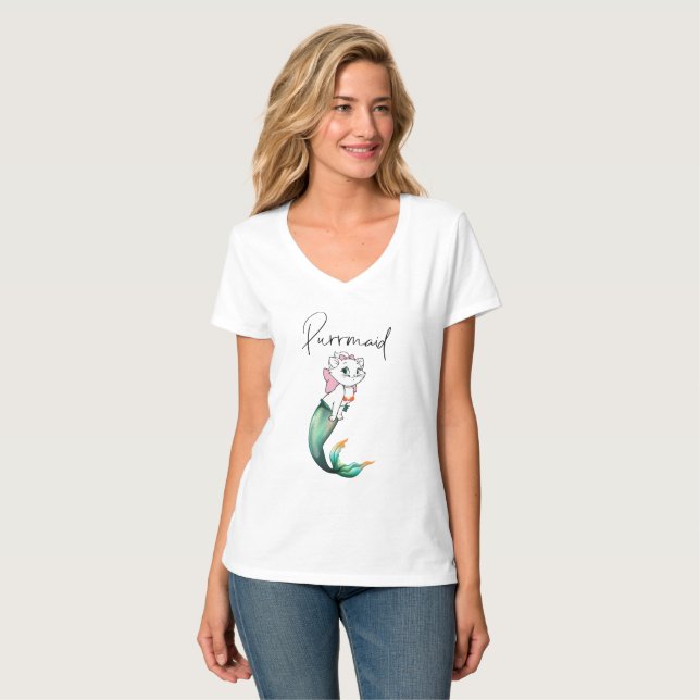 Cute Kitten Purrmaid - Roligt Sjöjungfru Cat Desig T Shirt (Hel framsida)