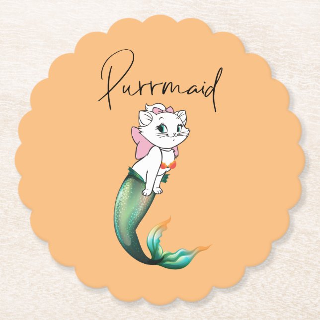 Cute Kitten Purrmaid - Roligt Sjöjungfru Cat Desig Underlägg Papper (Framsida)