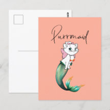 Cute Kitten Purrmaid - Roligt Sjöjungfru Cat Desig