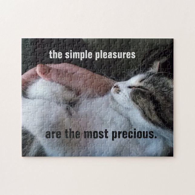 Cute Kitten Quote Simple Pleasures Mest Precious Pussel (Horisontell)