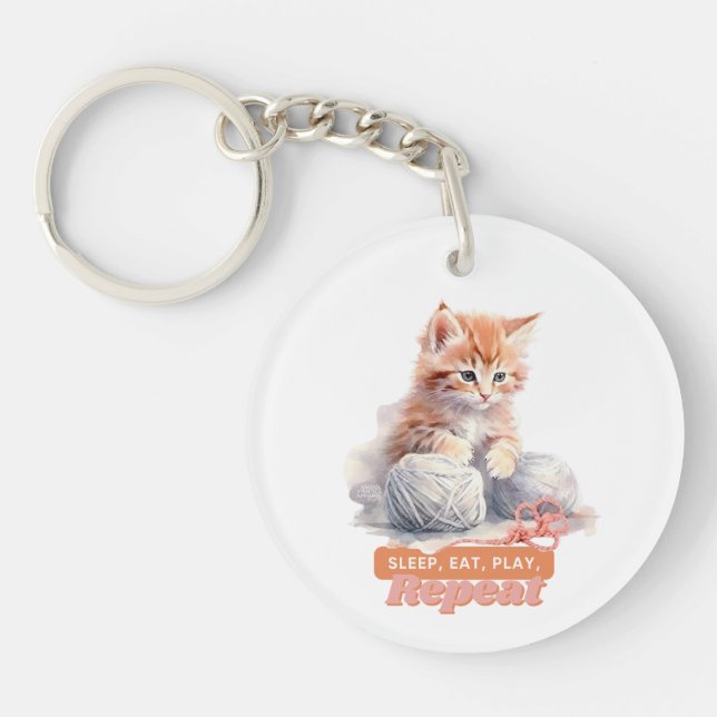 Cute Kitten Quote "Ssov, Eat, Play, Repeat" (Framsidan)