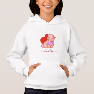Cute Kitten Red Heart & Girls Namn Sweet Kärlek Ca T Shirt