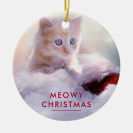 Cute Kitten Resten på jultomten Meowy-jul Julgransprydnad Keramik