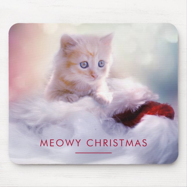 Cute Kitten Resten på jultomten Meowy-jul Musmatta (Framsidan)