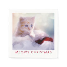 Cute Kitten Resten på jultomten Meowy-jul