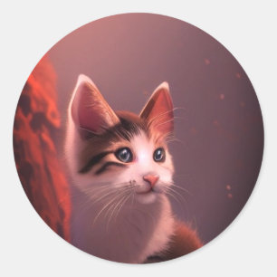 Cute Kitten Runt Klistermärke