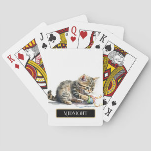 Cute Kitten spelar med garn Personalize Casinokort