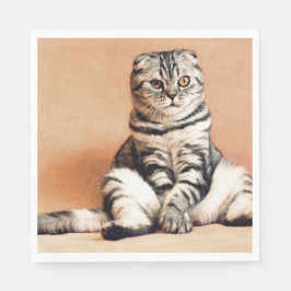 Cute Kitten sprawled ut Pappersservett