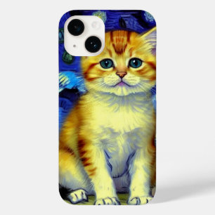 Cute Kitten Starry Night Van Gogh