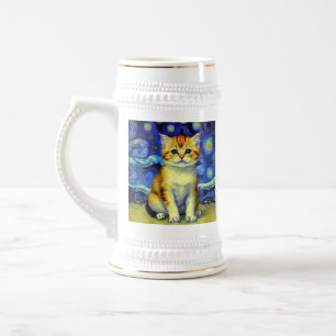 Cute Kitten Starry Night Van Gogh Sejdel