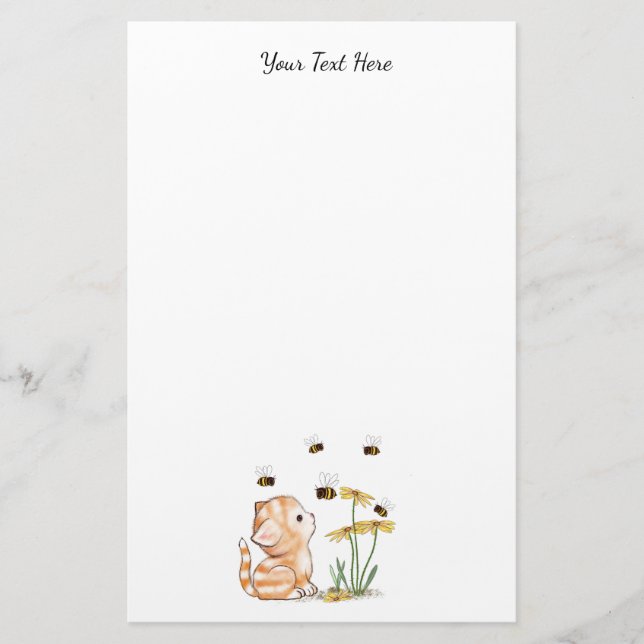 Cute Kitten Stationery Brevpapper (Framsida)
