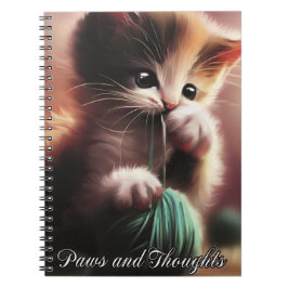 Cute Kitten - Tassar och Thoughts Notebook Journal Anteckningsbok
