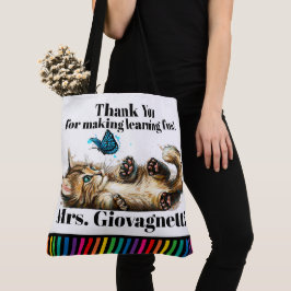 Cute Kitten Teacher Tote - Se tillbaka! Tygkasse
