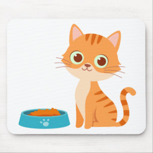 Cute Kitten Tecknad Orange Tabby katt Musmatta