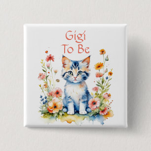 Cute Kitten Theter Gigi som ska bli babyskor Knapp
