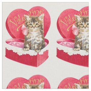 Cute kitten valentine tyg
