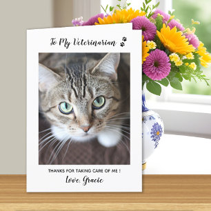 Cute Kitten Veterinarian Djuromsorg Cat Pet Photo Tack Kort