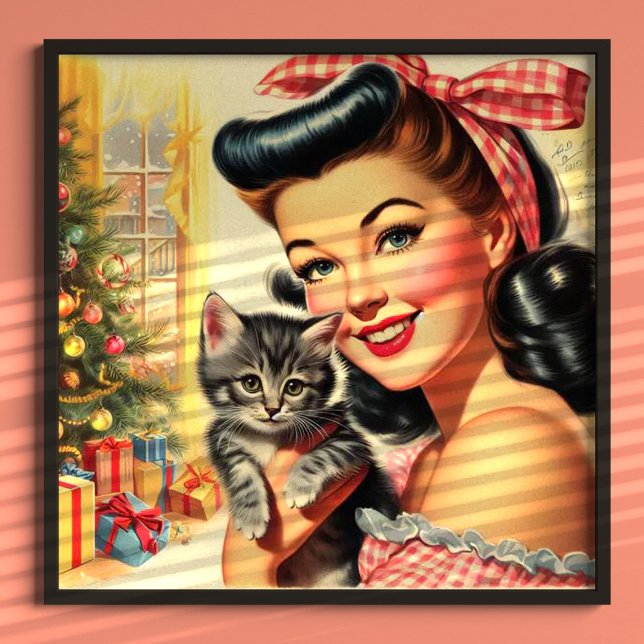 Cute Kitten Vintage Pin Up Poster (Skapare uppladdad)
