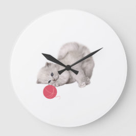 Cute Kitten Wall Clock Stor Klocka