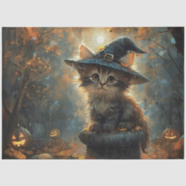 Cute Kitten Witch Hat Decoupage