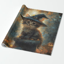Cute Kitten Witch Hat Decoupage