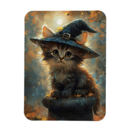 Cute Kitten Witch Witch Hat Flexible Magnet