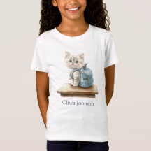 Cute Kitten with Backpack Personalized Kid