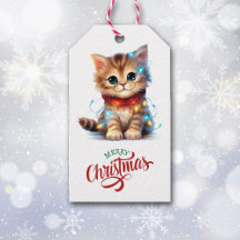 Cute Kitten Wrapped in Helgdag