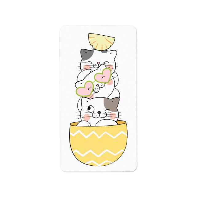 Cute Kittens Adressetikett (Framsidan)